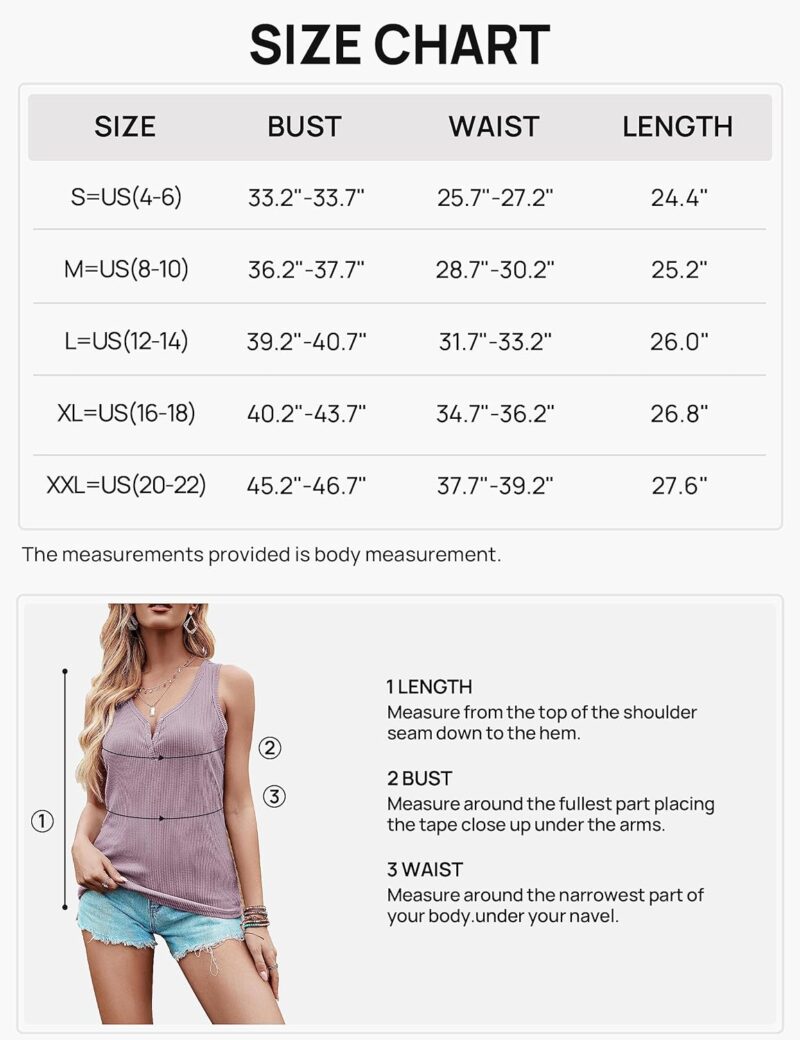 MEROKEETY Women's V Neck Tank Tops Summer Sleeveless Ribbed Button Casual Henley Shirts - Image 7