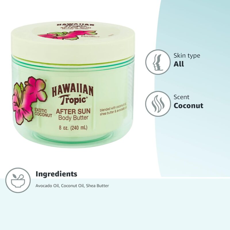 Hawaiian Tropic After Sun Body Butter with Coconut Oil, 8oz | After Sun Lotion, Moisturizing Body Lotion, After Sun Moisturizer, Coconut Body Butter, After Sun Care, After Sun Skin Care, 8oz - Image 7