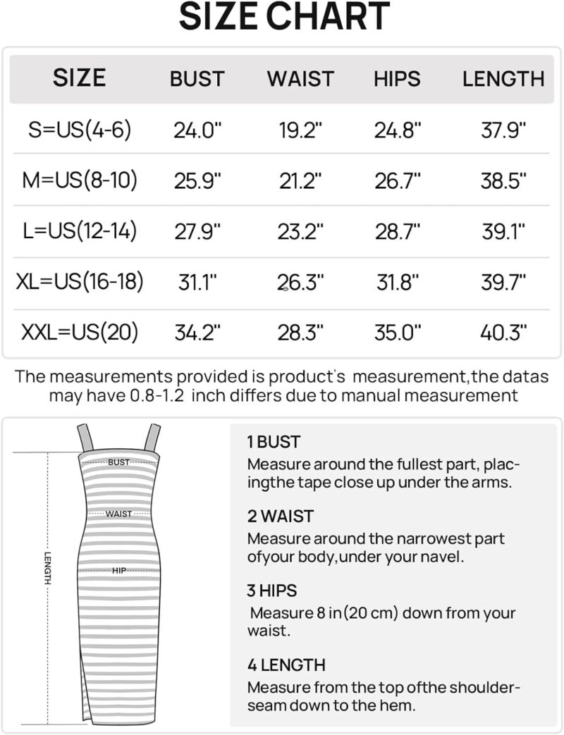 MEROKEETY Women's 2024 Summer Striped Knit Bodycon Midi Dress Square Neck Side Slit Tank Ribbed Sweater Dresses - Image 6