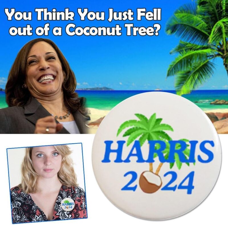 Kamala Harris 2024 Pin,Kamala Harris Coconut Tree Pin Button,Kamala Harris for President Campaign Button Pin, 2024 Presidential Election Button,Harris Campaign Pin,Kamala Campaign Pin for Women Men - Image 3