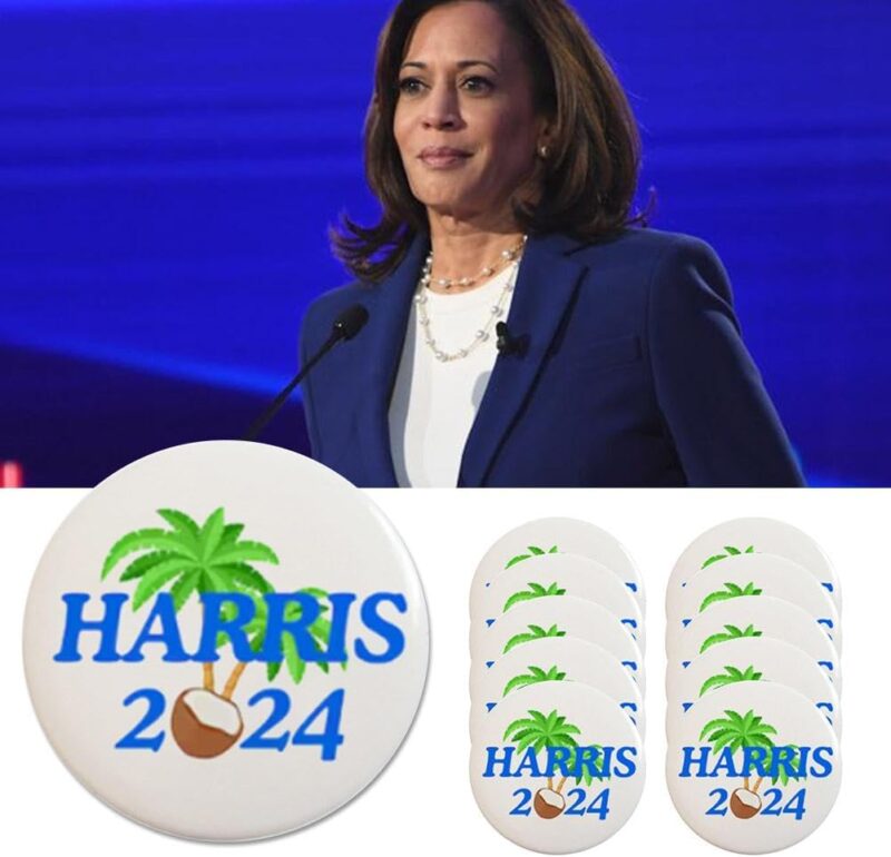 Kamala Harris 2024 Pin,Kamala Harris Coconut Tree Pin Button,Kamala Harris for President Campaign Button Pin, 2024 Presidential Election Button,Harris Campaign Pin,Kamala Campaign Pin for Women Men - Image 4