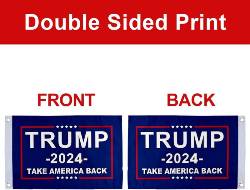 Small Flag Double Sided Trump 2024 Flag- 12" X 18" Inch Boat Motorcycle Yacht Boat Bike Car Flag with 2 Brass Grommets - Image 3