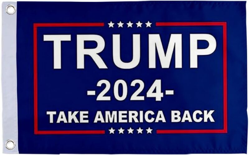 Small Flag Double Sided Trump 2024 Flag- 12" X 18" Inch Boat Motorcycle Yacht Boat Bike Car Flag with 2 Brass Grommets