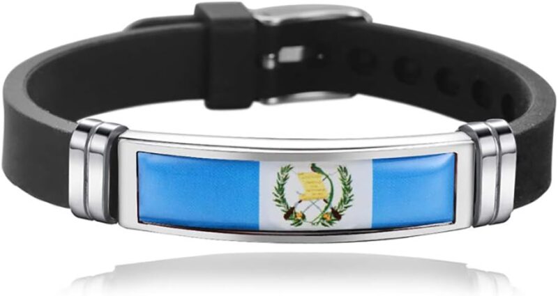 Guatemala Flag Braided Bracelet Silicone Chain Wristband Souvenir,Fashion Handmade Bracelet For Man & Woman Special Day's Gift