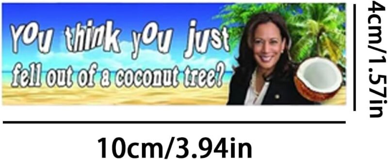 You Think You Just Fell Out of a Coconut Tree? 10/20 Pack Kamala Harris Sticker, Kamala Harris for President Bumper Sticker, Keramala Harris 2024 President Vintage Sticker(20pack-Type B) - Image 4