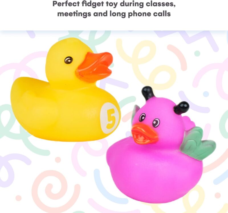 Kicko Assorted Rubber Ducks with Mesh Bag - 50 Ducklings, 2 Inch – Jeep Ducks for Kids, Baby Bath Toys, Sensory Play, Stress Relief, Novelty, Stocking Stuffers, Classroom Prizes, Supplies, Holidays - Image 5