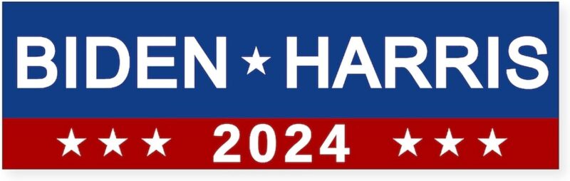 CafePress Biden Harris 2024 10"x3" Rectangle Vinyl Bumper Sticker Car Decal