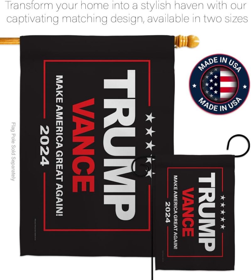 Trump Vance Flag Black Garden Wall Home Room Poster Election 2024 Rally Shooting President 47 MAGA Yard Sign Outdoor Patriotic Decoration, Republican Gifts Made in USA - Image 4