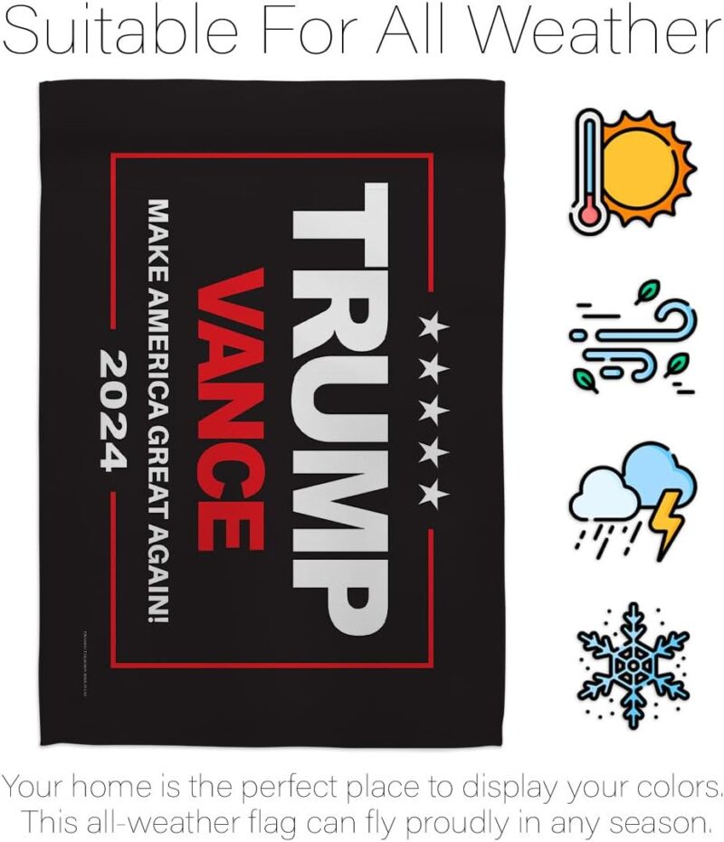 Trump Vance Flag Black Garden Wall Home Room Poster Election 2024 Rally Shooting President 47 MAGA Yard Sign Outdoor Patriotic Decoration, Republican Gifts Made in USA - Image 6