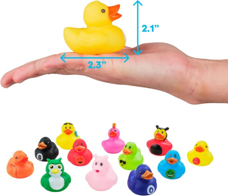 Kicko Assorted Rubber Ducks with Mesh Bag - 50 Ducklings, 2 Inch – Jeep Ducks for Kids, Baby Bath Toys, Sensory Play, Stress Relief, Novelty, Stocking Stuffers, Classroom Prizes, Supplies, Holidays - Image 2