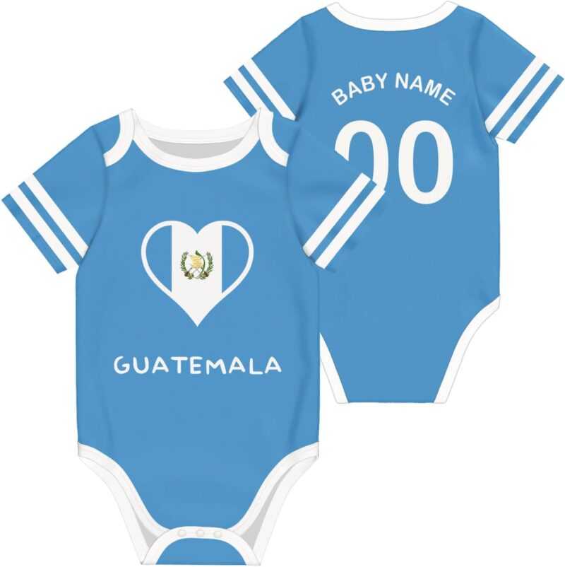 Custom Baby Bodysuit National Team Soccer Jersey Personalized Name Number for Boy Girl Gifts