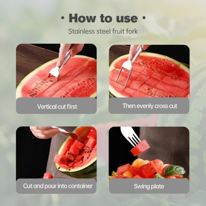 Watermelon Slicer 2-in-1 Stainless Steel Fruit Cutter Tool for Women Men,2024 Upgraded Watermelon Cutter Tools for Mom Dad Teacher,Watermelon Slicer Tools for Summer Camping Kitchen Gadget (2) - Image 5