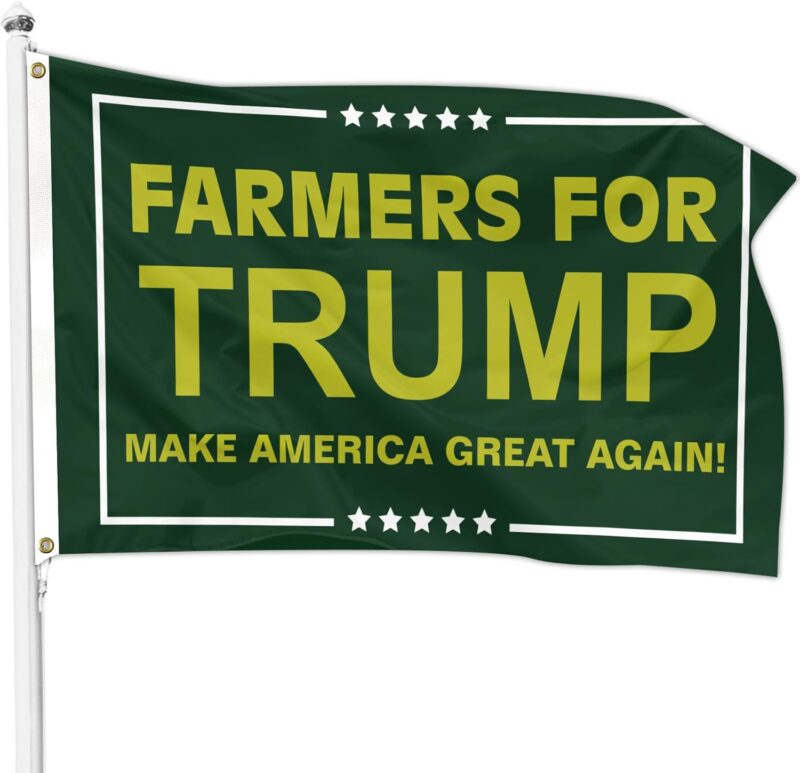 Trump 2024 Flag Farmers for Trump Flag 3x5 Feet with 2 Brass Grommets for Outdoor Indoor Garden Yard Activity Decor