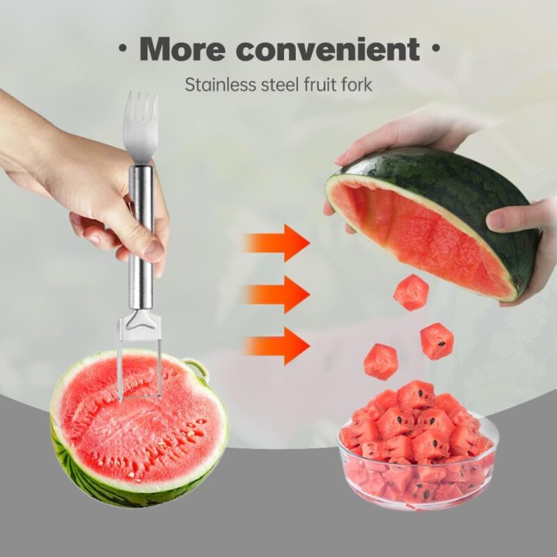 Watermelon Slicer 2-in-1 Stainless Steel Fruit Cutter Tool for Women Men,2024 Upgraded Watermelon Cutter Tools for Mom Dad Teacher,Watermelon Slicer Tools for Summer Camping Kitchen Gadget (2) - Image 4