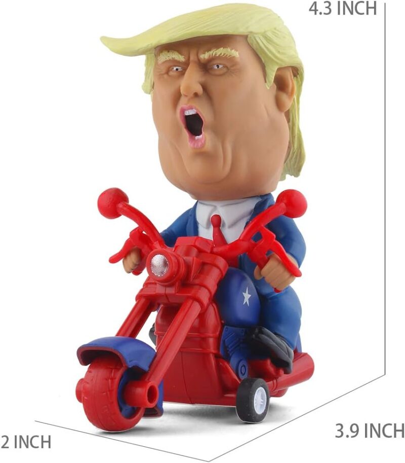 DINOBROS President Donald Trump 2024 Toy Figure Riding Motorcycle Funny Rev Up Car Novelty Gag Gift for Trump Fans - Image 2