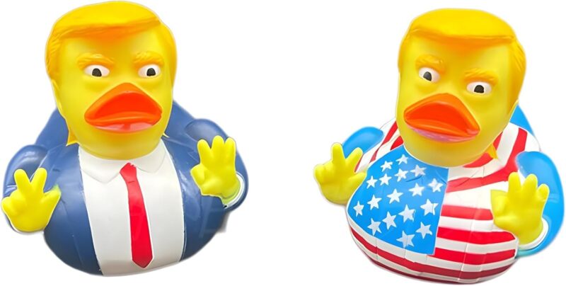 2Pcs Jeeps Duck Trump 2024 Rubber Duckies Trumpinator Trump Merchandise, Baby Bath Ducking Bath Toy Trump Merch Trump 2024, Trump Collection Car Decoration for Kids