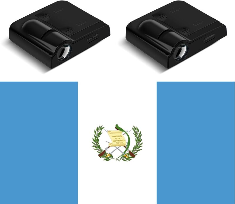 2Pcs Guatemala Flag Car Door Lights Logo Projectors. Guatemala Flag Car Door Projector Light HD Courtesy Ghost Shadow Welcome Lamp.