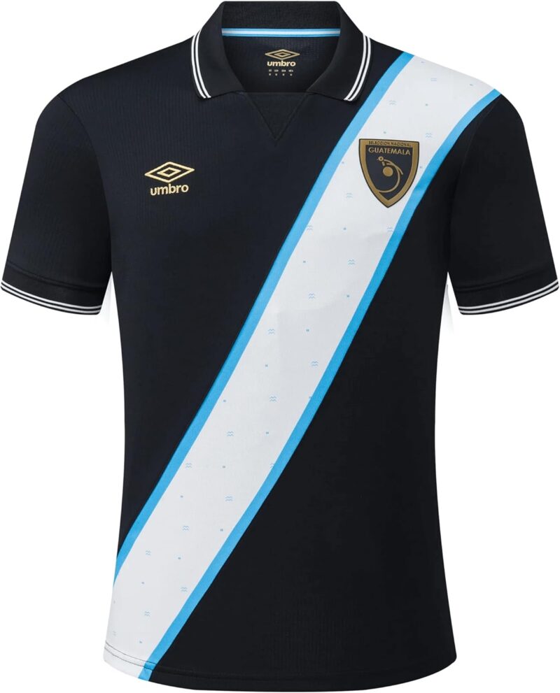 umbro Men's Soccer Guatemala 23/24 Third Jersey - Represent The Guatemala Culture with This Official Black Soccer Shirt