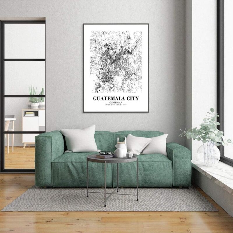 Eleville 8X10 Unframed Guatemala City Guatemala City View Abstract Road Modern Map Art Print Poster Wall Office Home Decor Minimalist Line Art Hometown Housewarming wgn335 - Image 9