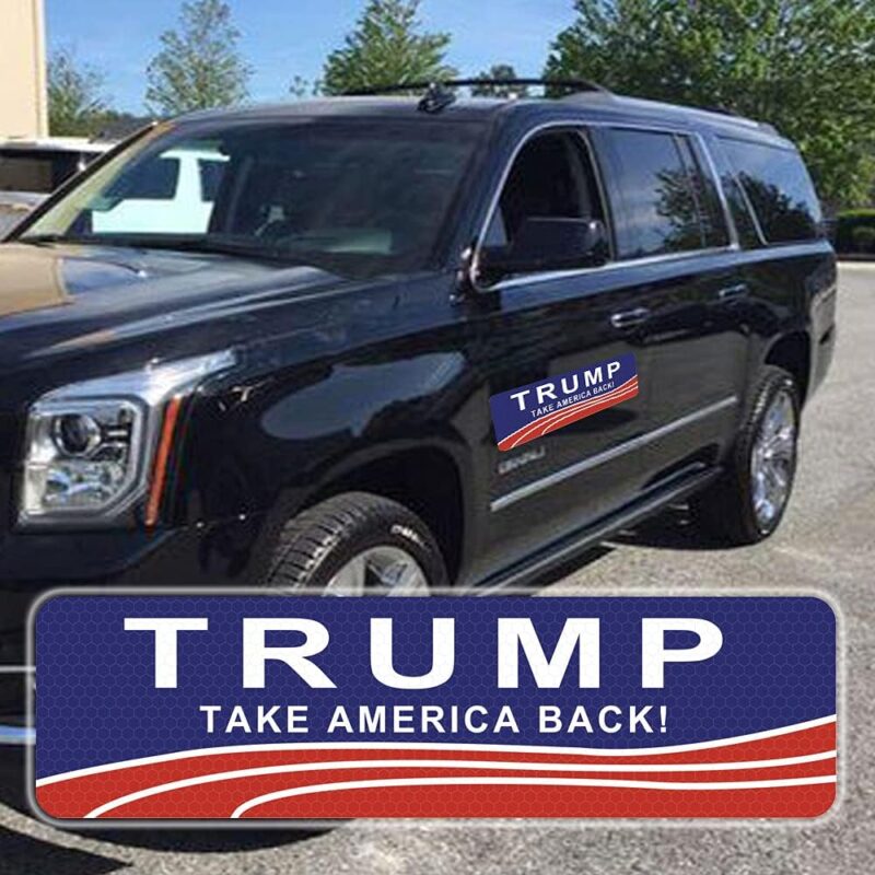 4 PCS Trump Car Magnets 2024 Trump Take America Back Elect President Donald Trump 2024 Election Patriotic Highly Reflective Magnetic Bumper Stickers - Image 4