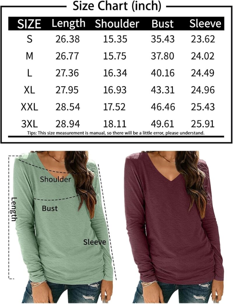 AUTOMET Womens Long Sleeve Shirts V Neck Casual Tops Loose Dressy Basic Fall Fashion Trendy Outfits Winter Clothes 2024 - Image 6