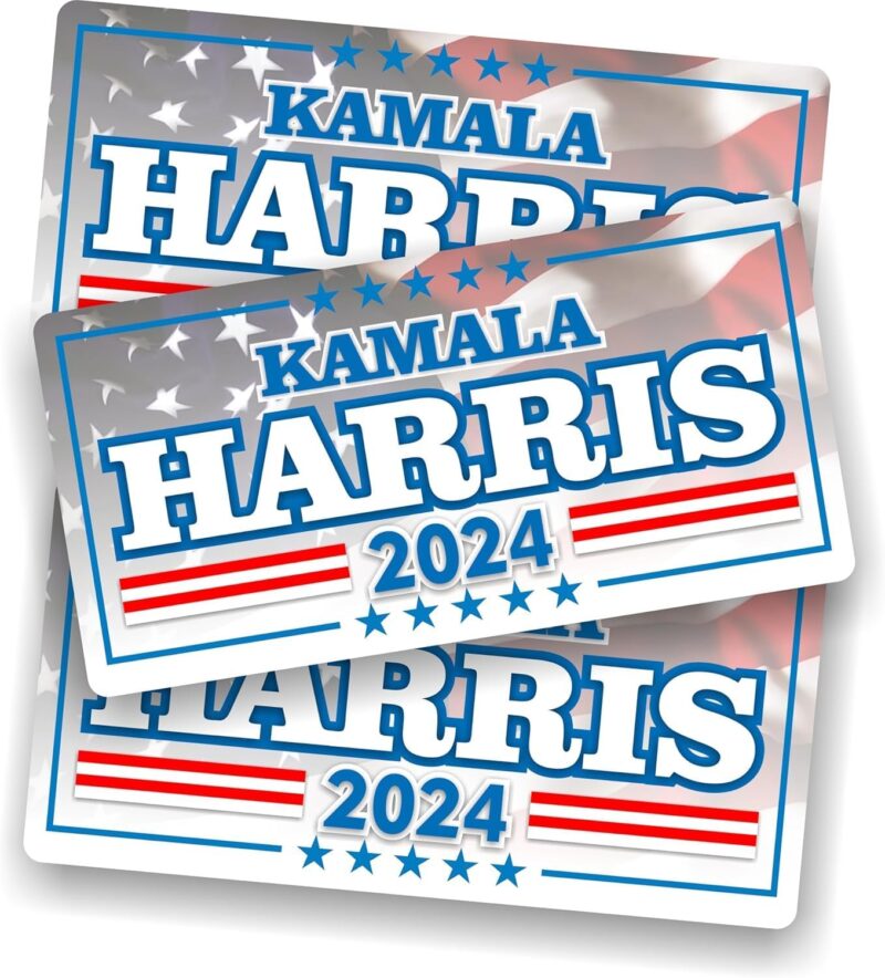 20 Pack Kamala Harris 2024 Sticker, 8 inches x4 inches Big Letters Car Decal, President Kamala Harris 2024 Bumper Sticker Fadeproof Vinyl for Car, Truck, Window, Laptop