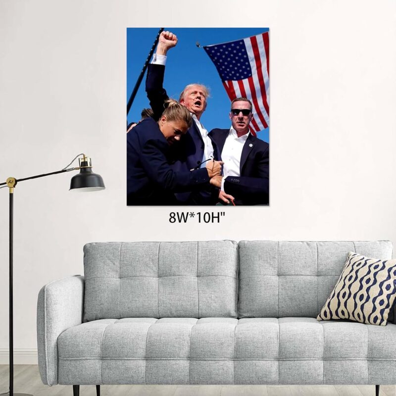 EKSPRINT Donald Trump Assassination Keep Fighting Picture 2024 on Canvas Prints Wall Art Made In USA, Pictures Print Decoration, Iconic American History Photo - Image 2