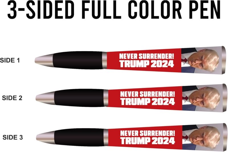 Trump Collectors Set Ballpoint Pen, Black Grip, MAGA Trump 2024 Design, Trump Merchandise Donald Trump Gifts for Men & Women, Make America Great Again Donald Trump Pen - Imprinted In USA (3-Sided Pen) - Image 5