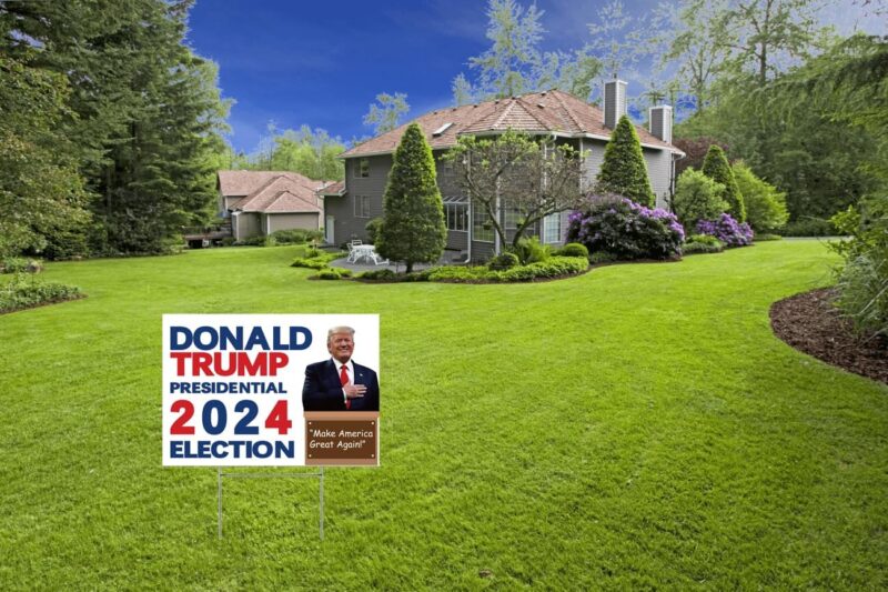 Pro Trump 2024 Yard Sign President Election Sign Political Campaign Election Lawn Trump Yard Sign with Yard Stake 12''x18'' Large - Image 4