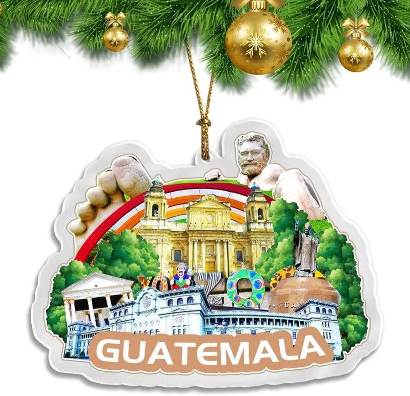 Guatemala City Guatemala Christmas Ornament Transparent Acrylic Xmas Tree Decoration Double Sided Pendant Travel Souvenir Collection Car Backpack Accessories