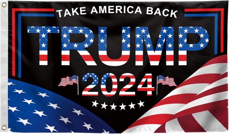 Trump 2024 Flag 3x5 FT Take America Back Trump Flag for President Flag Outdoor Room Wall Trump Flags Decoration with 2 Brass Grommets & Double Stitched