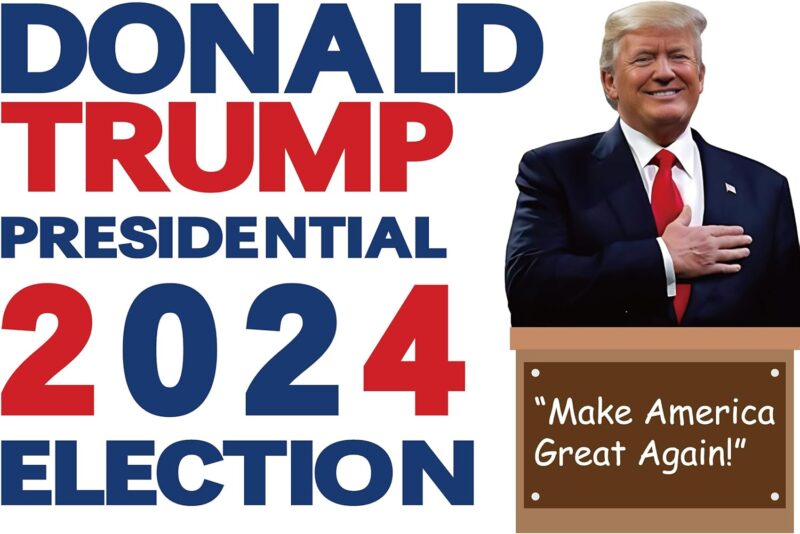 Pro Trump 2024 Yard Sign President Election Sign Political Campaign Election Lawn Trump Yard Sign with Yard Stake 12''x18'' Large