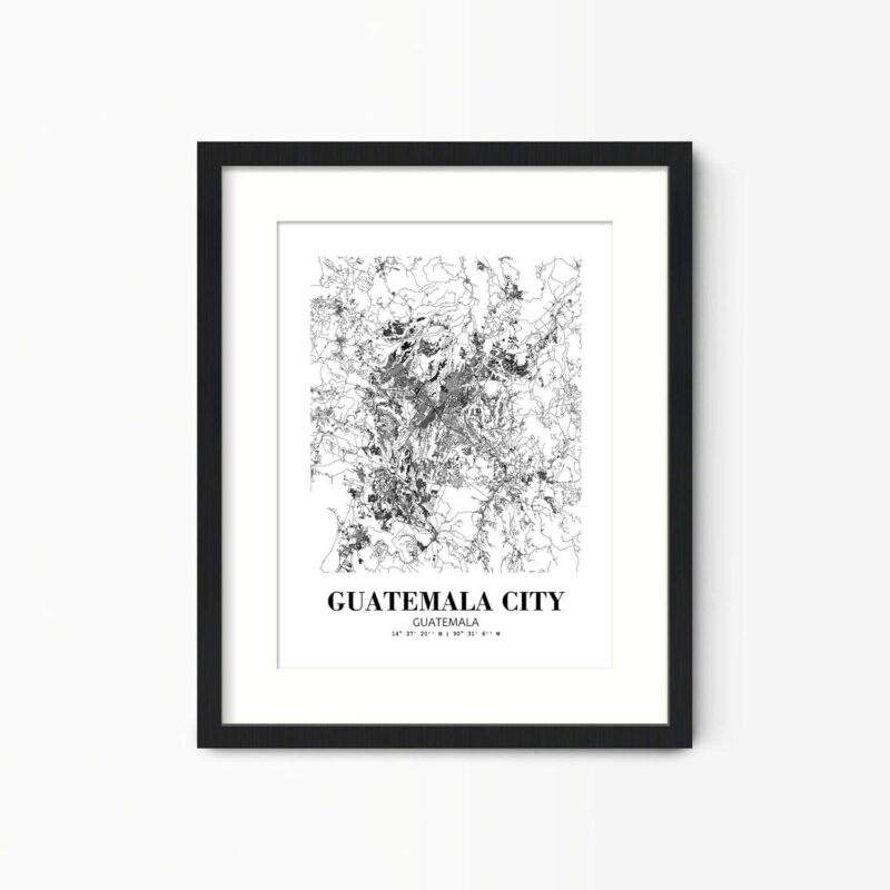 Eleville 8X10 Unframed Guatemala City Guatemala City View Abstract Road Modern Map Art Print Poster Wall Office Home Decor Minimalist Line Art Hometown Housewarming wgn335 - Image 4