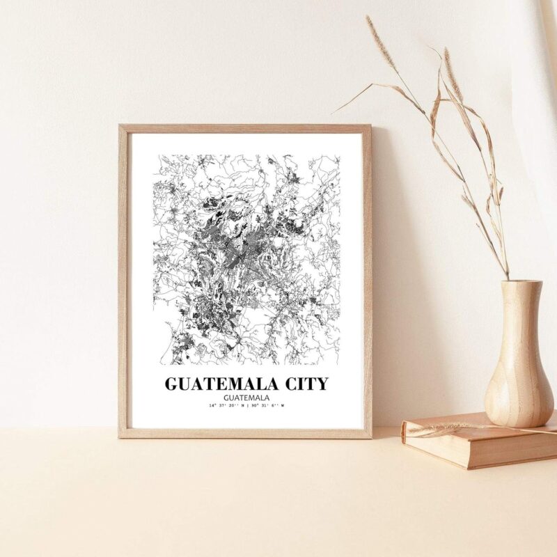 Eleville 8X10 Unframed Guatemala City Guatemala City View Abstract Road Modern Map Art Print Poster Wall Office Home Decor Minimalist Line Art Hometown Housewarming wgn335 - Image 5