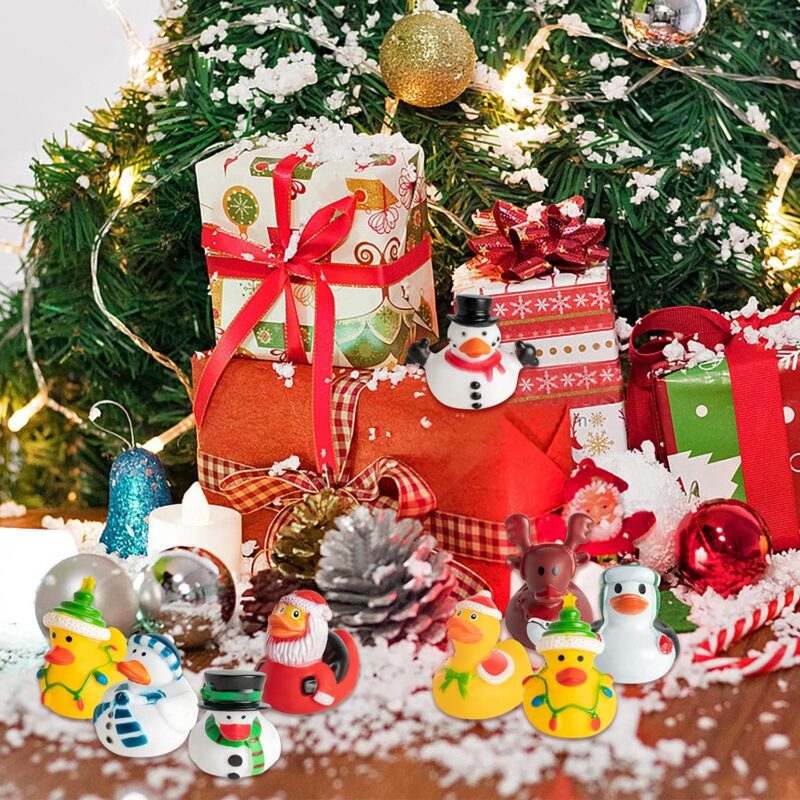 Haooryx 20Pcs Christmas Rubber Duckies Toys, Fancy Novelty Christmas Ducks Party Decorations for Kids Classroom Prizes Ducky Birthday Gift Xmas Winter Holiday Party Favors Goodie Bag Fillers - Image 7