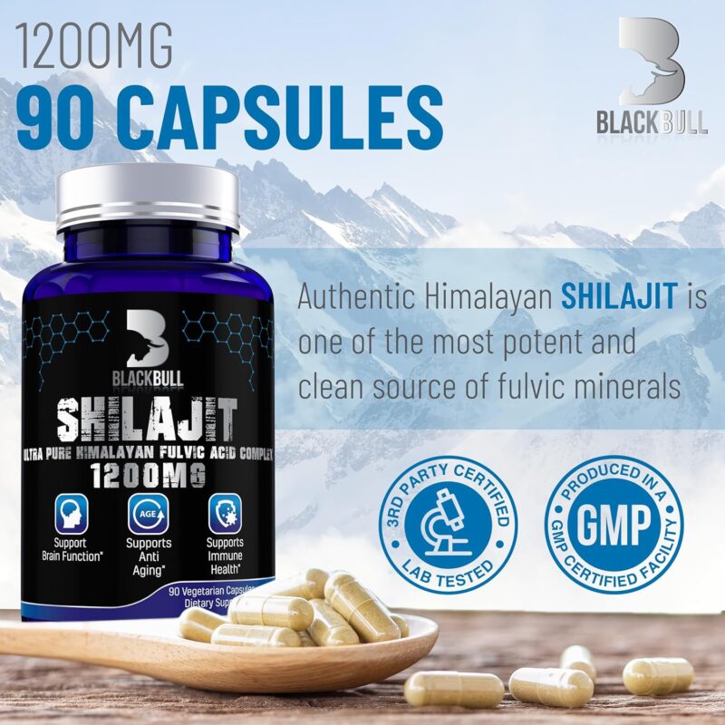 Blackbull Shilajit Pure Himalayan Organic Capsules - Natural Shilajit Resin Organic with 20% Fulvic Acid Supplement, Brain Health, Aging Immune Support - Pure Himalayan Shilajit - Image 7