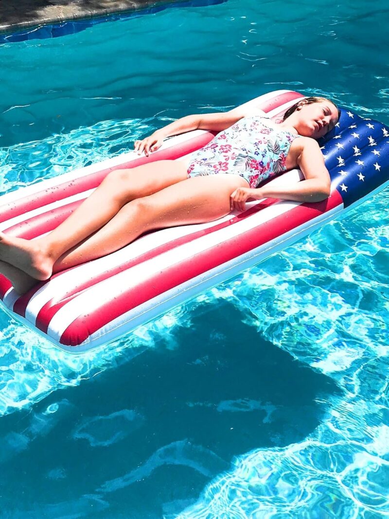 Inflatable American Flag Pool Float Patriotic US Stars & Stripes for Summer 4th of July Parties. Great Gift Idea! - Image 5