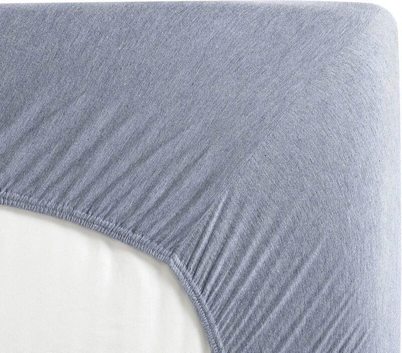 Brielle Home Tencel Modal – 100% Modal, Beech Tree Fiber – T-Shirt Jersey Knit – Cooling, Breathable, Wrinkle Resistant – Sheet Set, Heather Blue, Full - Image 7