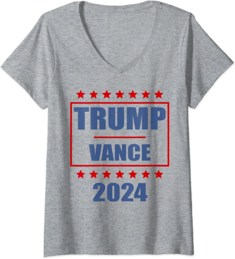 Womens TRUMP & VANCE 2024 PRESIDENT TRUMP 2024 V-Neck T-Shirt