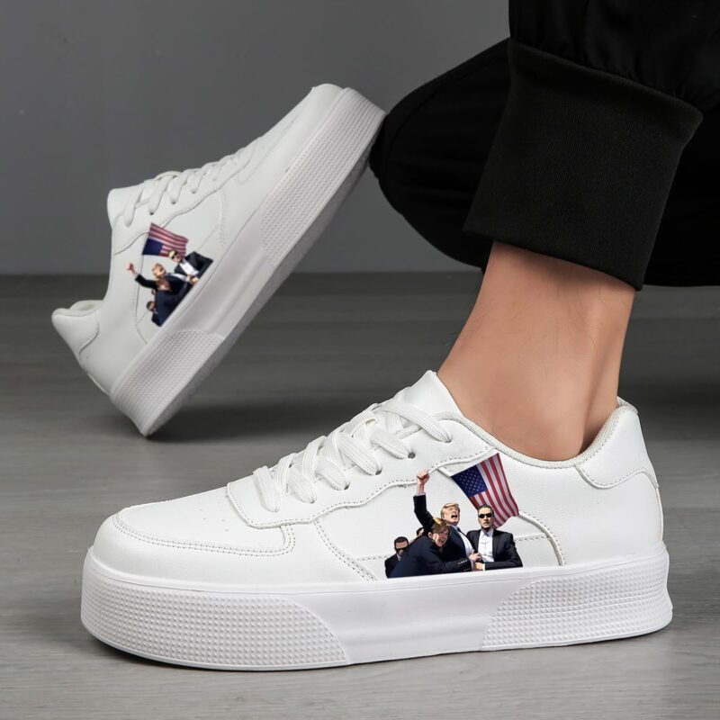 Men's Daily Sneaker with Trump 2024 Flag Casual Shoes US Fashion Classic Lace-Up Low Top Loafer for Women - Image 4