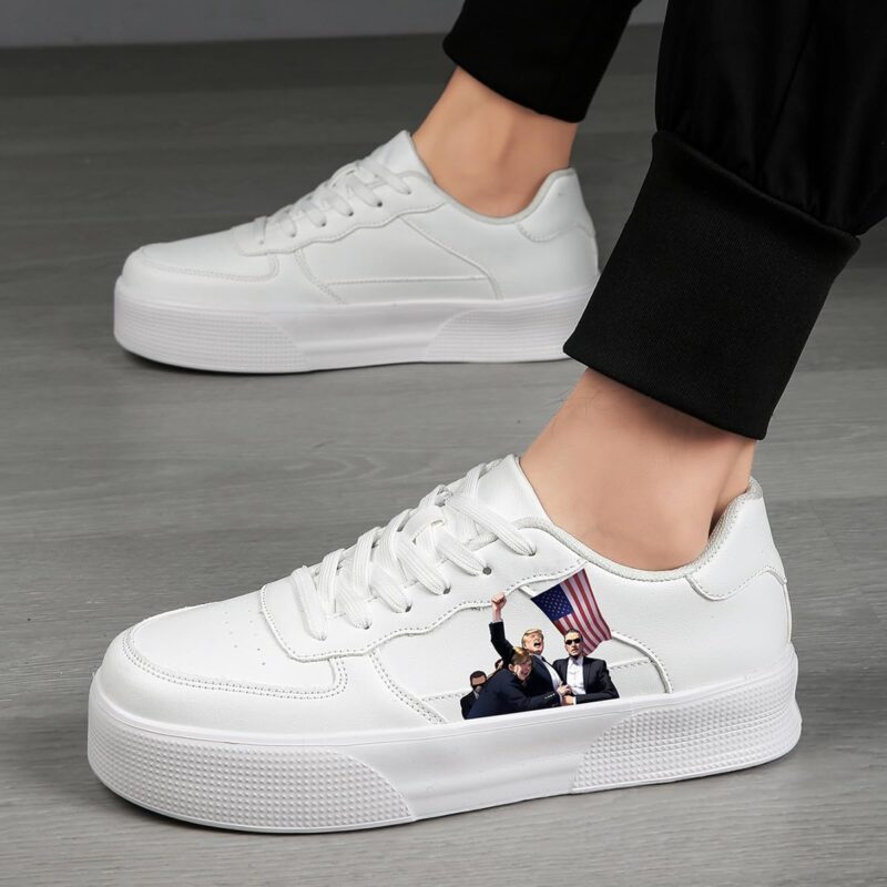 Men's Daily Sneaker with Trump 2024 Flag Casual Shoes US Fashion Classic Lace-Up Low Top Loafer for Women - Image 5