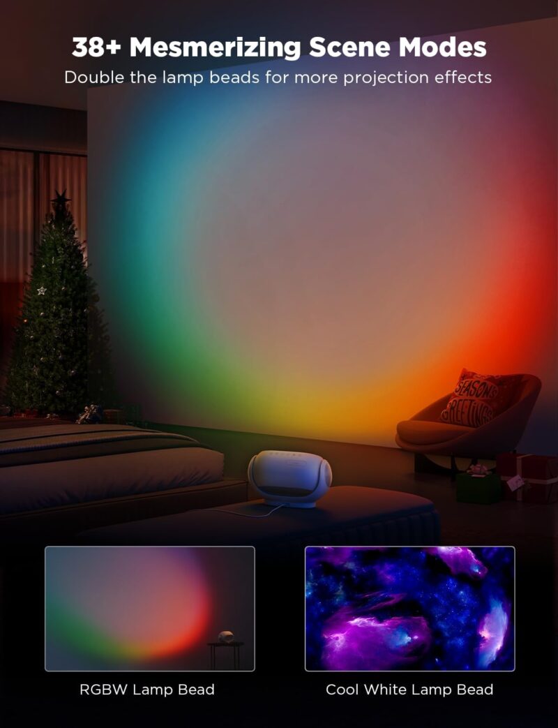 Govee Star Projector, Star Light with 8 Replaceable Discs, 38 Scene Modes, Bluetooth Speaker and 21 White Noises, Relaxing Light for Bedroom, Ceiling - Image 3