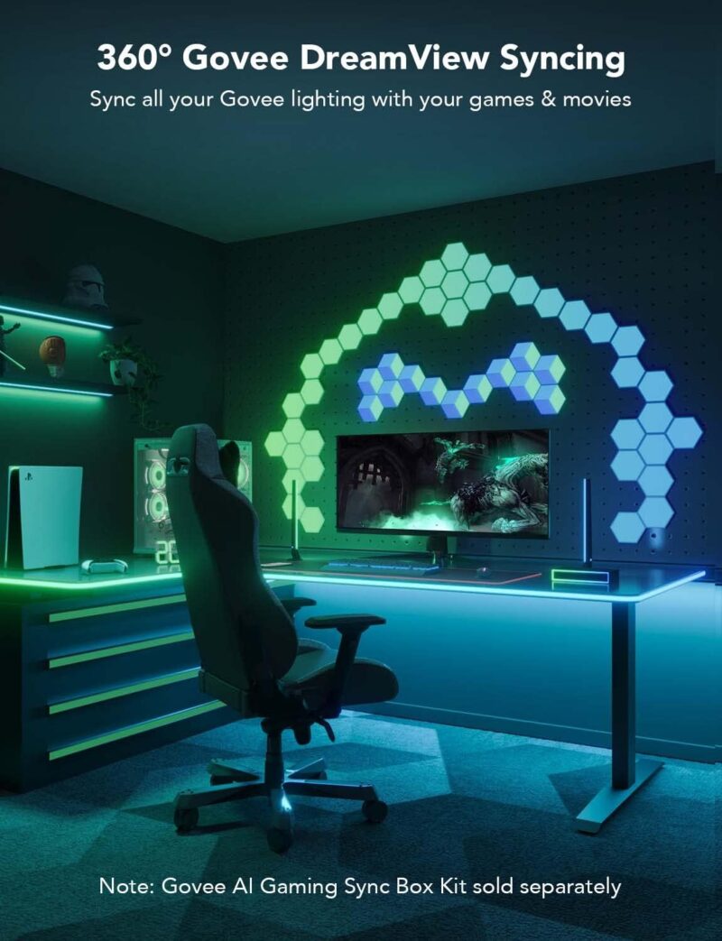 Govee RGBIC Gaming Lights, 10ft Neon Rope Lights Soft Lighting for Gaming Desks, LED Strip Lights Syncing with Razer Chroma, Support Cutting, Smart App Control, Music Sync, Adapter (Only 2.4G Wi-Fi) - Image 5