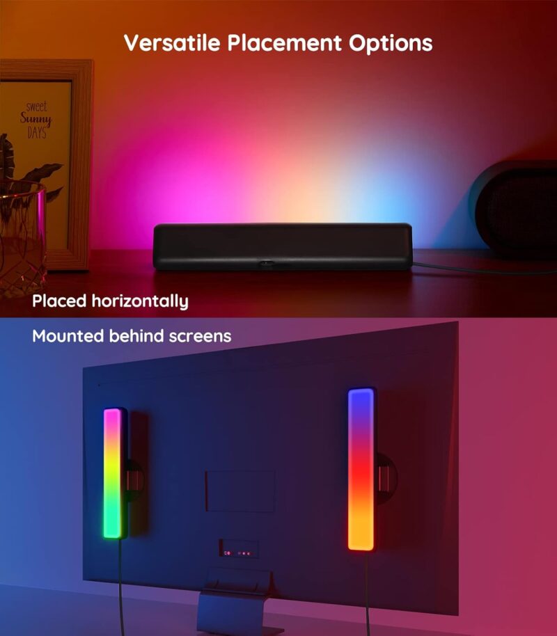 Govee Smart Light Bars, RGBICWW Smart LED Lights with 12 Scene Modes and Music Modes, Bluetooth Color Light Bar for Entertainment, PC, TV, Mood Lighting for Room Decoration - Image 6