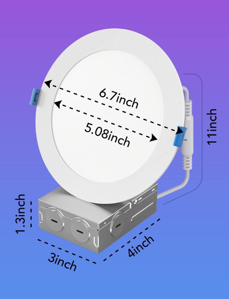 Govee Smart Recessed Lighting 6 Inch, Wi-Fi Bluetooth Direct Connect RGBWW LED Downlight, 65 Scene Mode, Work with Alexa & Google Assistant, LED Recessed Lighting with Junction Box, 1100 Lumen, 2 Pack - Image 6