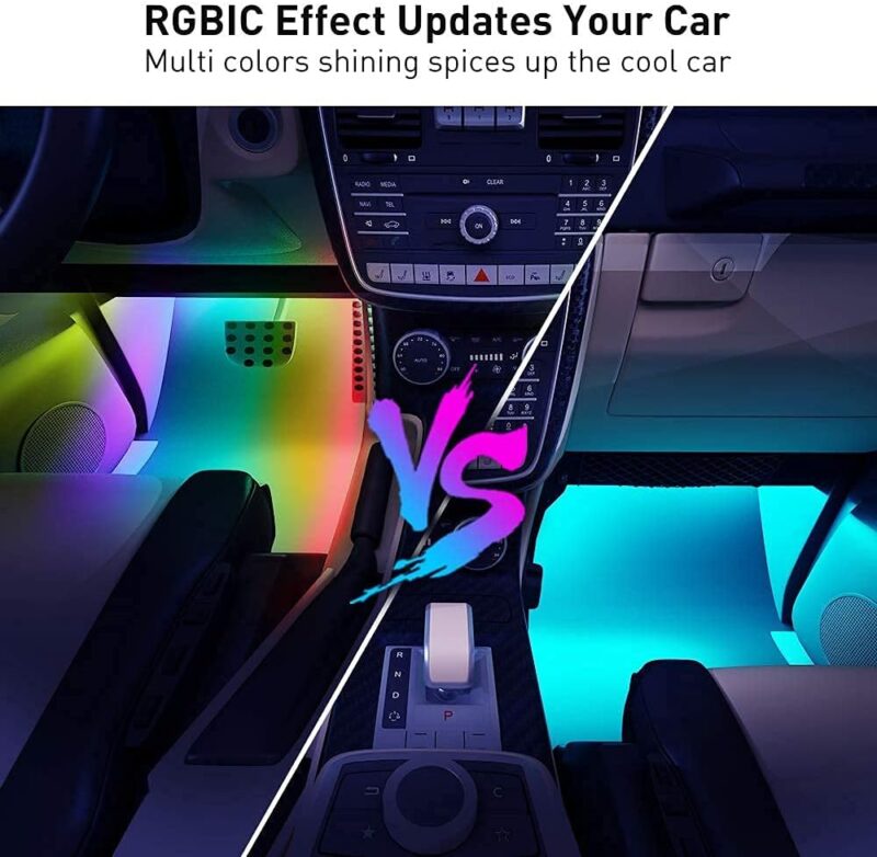 Govee Interior RGBIC Car Lights with Smart App Control, Music Sync Mode, DIY Mode and Multiple Scene Options, 2 Lines Design LED Lights for Cars, Trucks, SUVs - Image 3