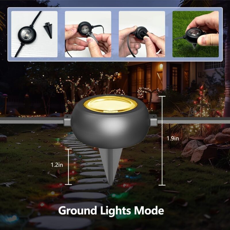 Permanent Outdoor Lights with Remote, 50ft with 20 LED Lights, RGB and Warm Cold White Eave Lights with Multiple Scene Modes, IP67 Waterproof for Mothers Day, Christmas Decor, Party Decor - Image 3