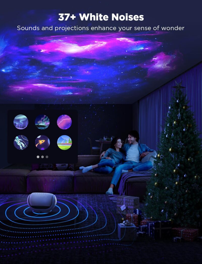 Govee Star Projector, Star Light with 8 Replaceable Discs, 38 Scene Modes, Bluetooth Speaker and 21 White Noises, Relaxing Light for Bedroom, Ceiling - Image 7