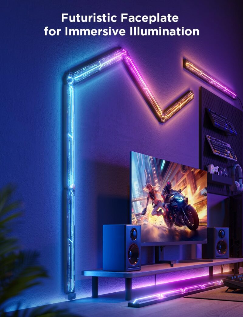 Govee Gaming Wall Light, RGBIC Glide Wall Light, Work with Matter, Alexa and Google Assistant, DIY Customized LED Wall Lighting Effects and Shapes, Gaming Lights for Gaming Room - Image 3