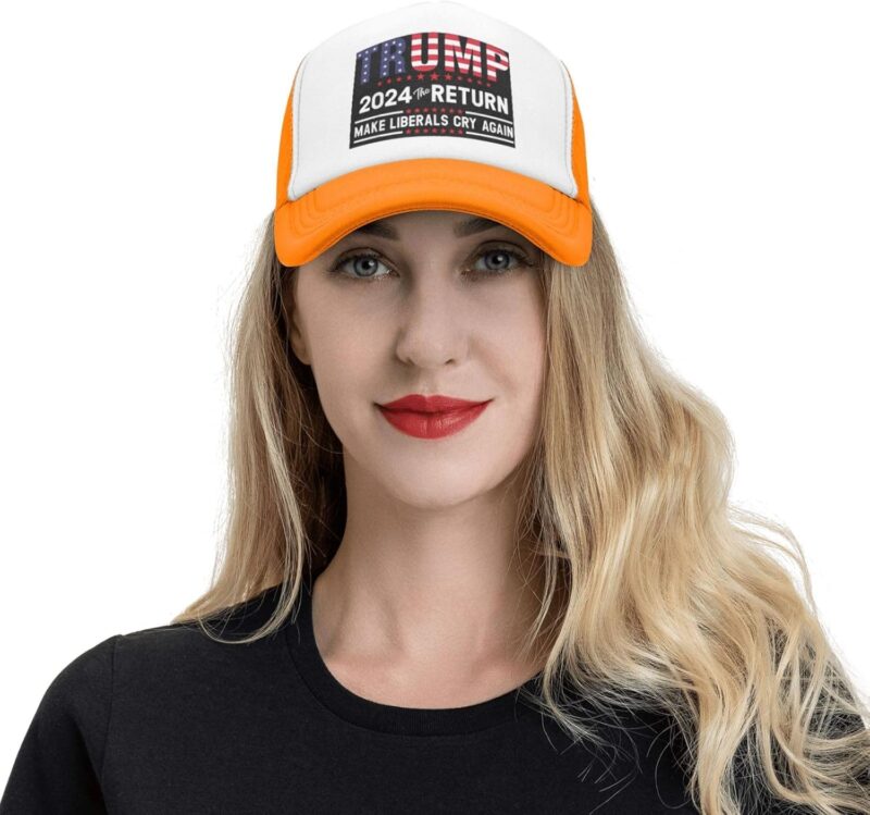 Funny Donald Trump 2024 The Return Make Liberals Cry Again Trump Lovers Gift Trucker Hat Adult Mesh Baseball Cap Black - Image 7